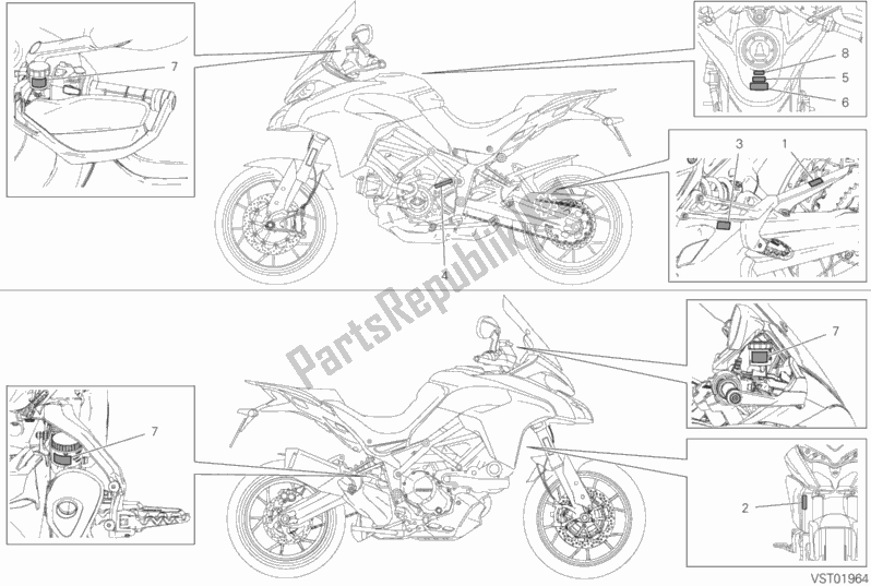 Todas las partes para Etiqueta, Advertencia de Ducati Multistrada 950 S Touring 2019